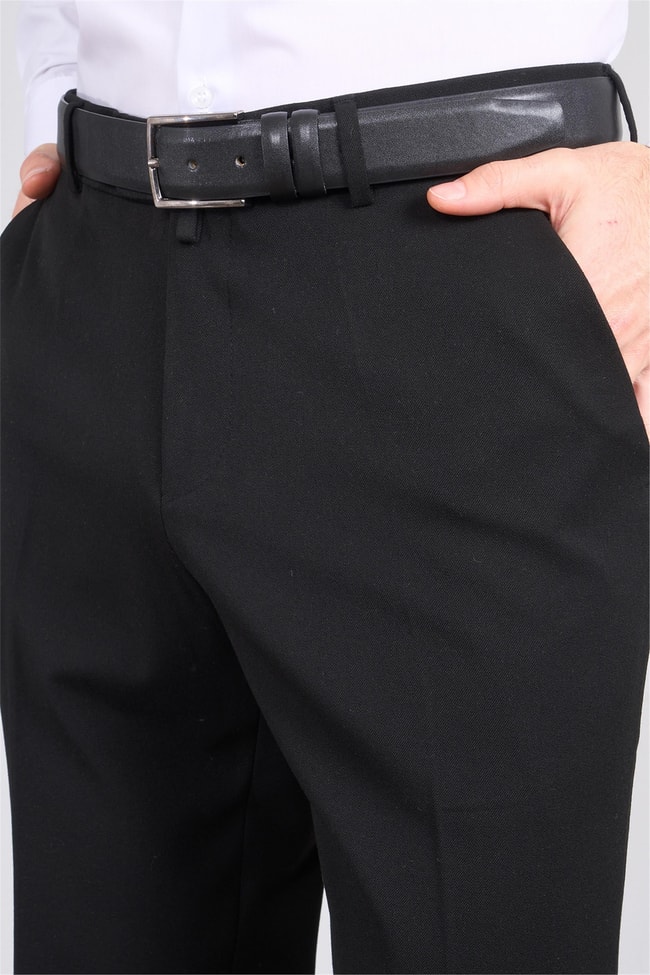 Erpant 8 Siyah Erkek Poliviskon Gabardin Regular Pantolon