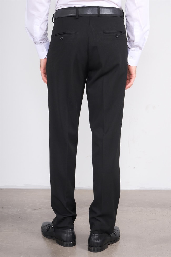 Erpant 8 Siyah Erkek Poliviskon Gabardin Regular Pantolon
