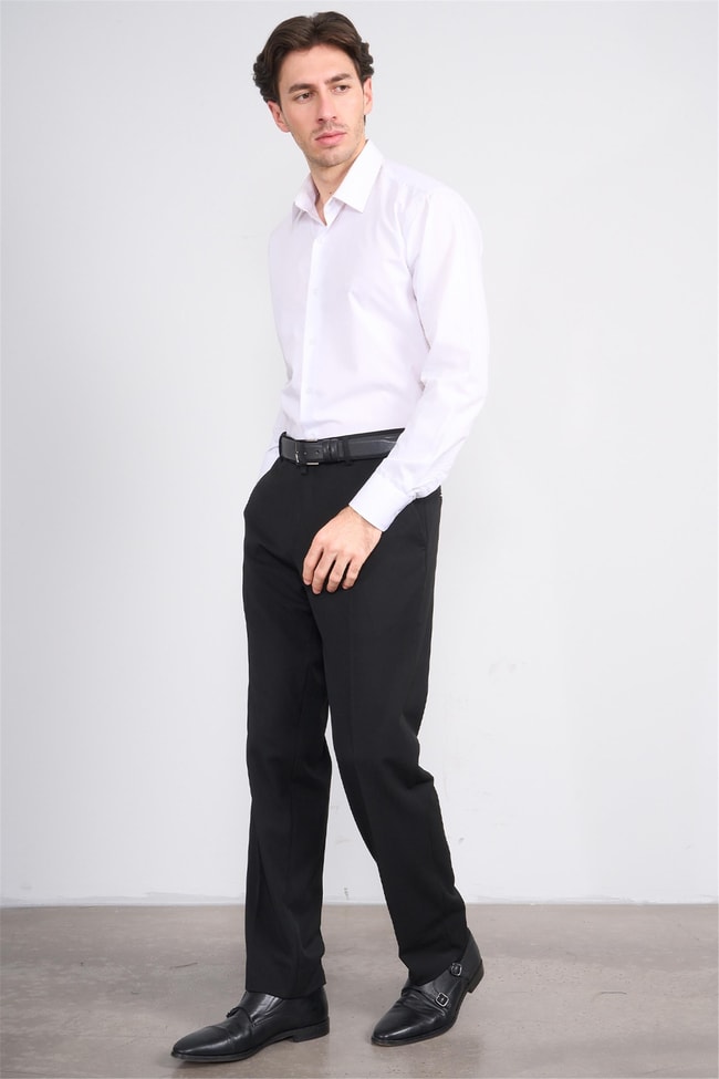 Erpant 8 Siyah Erkek Poliviskon Gabardin Regular Pantolon