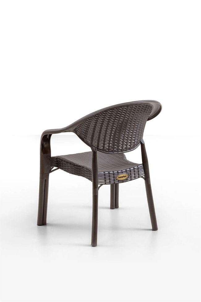 Evdemo Bamboo 2li Rattan Sandalye Kahve