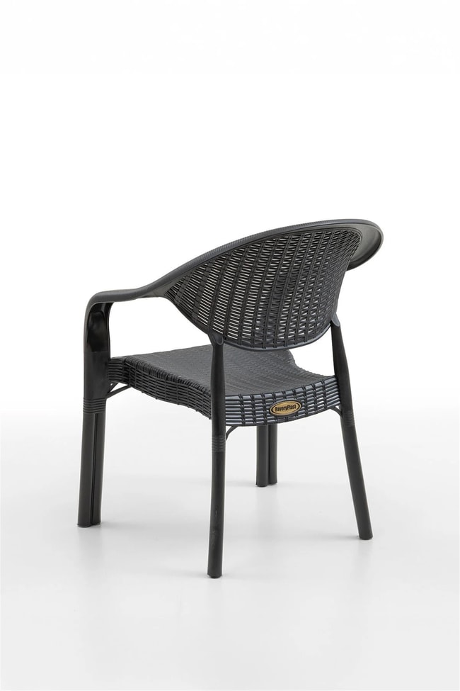 Evdemo Bamboo 2li Rattan Sandalye Siyah