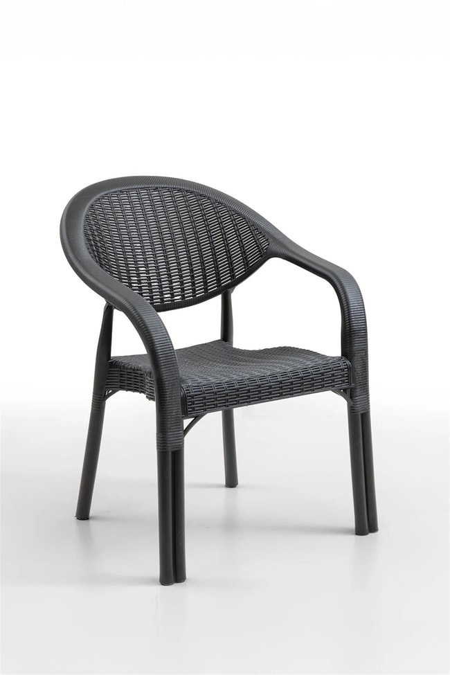 Evdemo Bamboo 2li Rattan Sandalye Siyah
