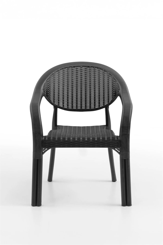 Evdemo Bamboo 2li Rattan Sandalye Siyah