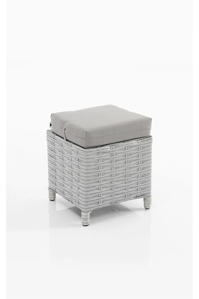 Evdemo Eren Rattan Puflu Bahçe Balkon Takımı 3+1+1 Gri