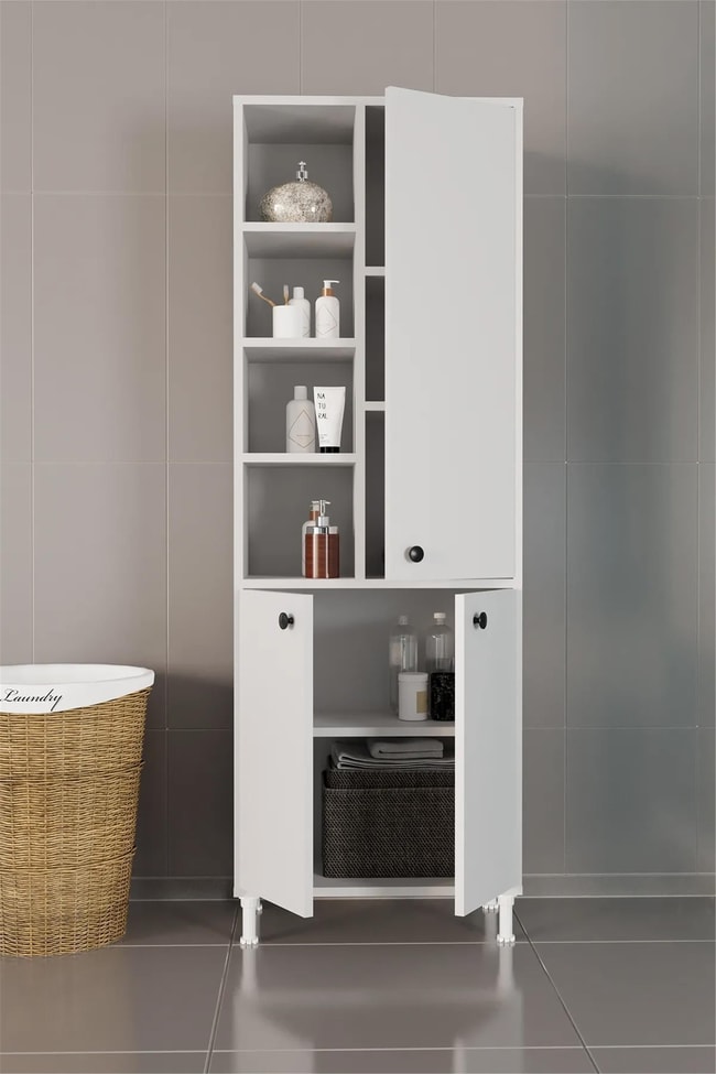 Evdemo Selen Çok Amaçlı Mutfak Banyo Dolabı Beyaz