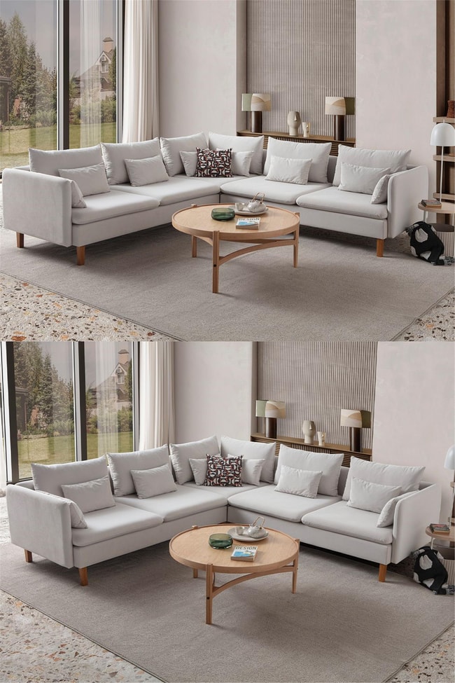 Eymense Flexy L Köşe Takımı Krem