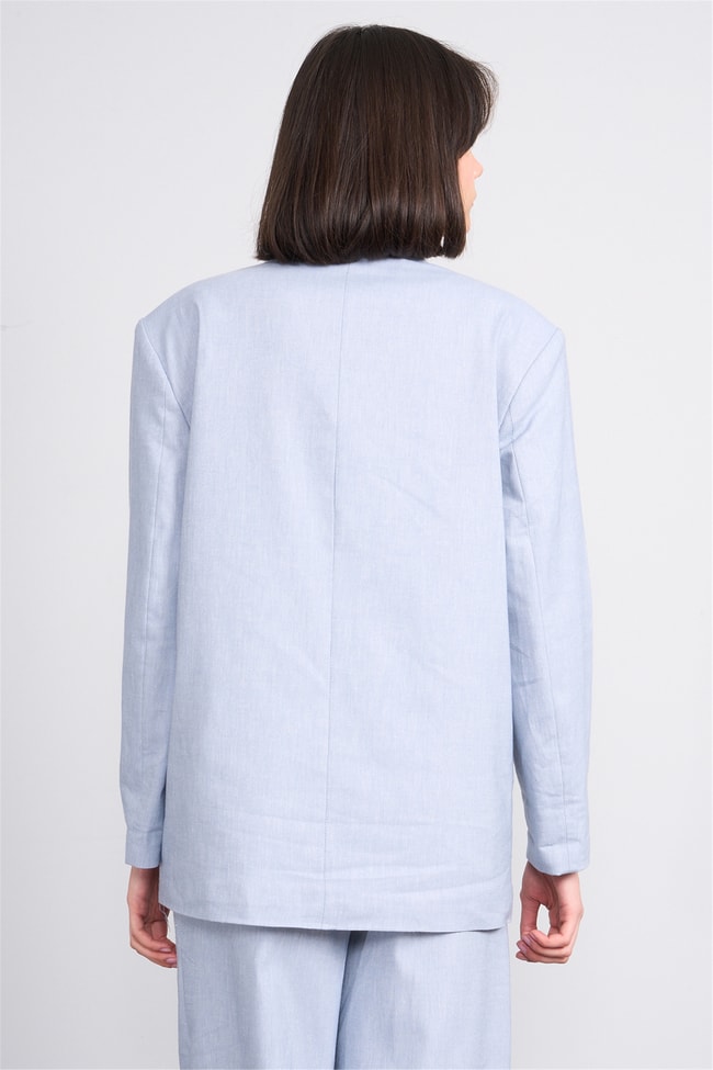 Fithit 5316 Kadın Oversize Ceket Mavi
