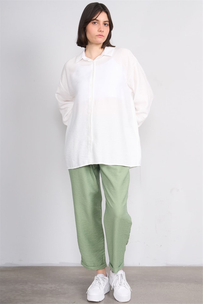 Fithit 7502 Bayan Rossi Dar Double Paça Pantolon Açık Haki