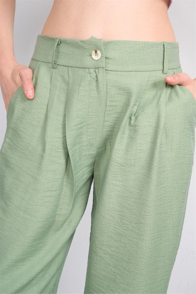 Fithit 7502 Bayan Rossi Dar Double Paça Pantolon Açık Haki