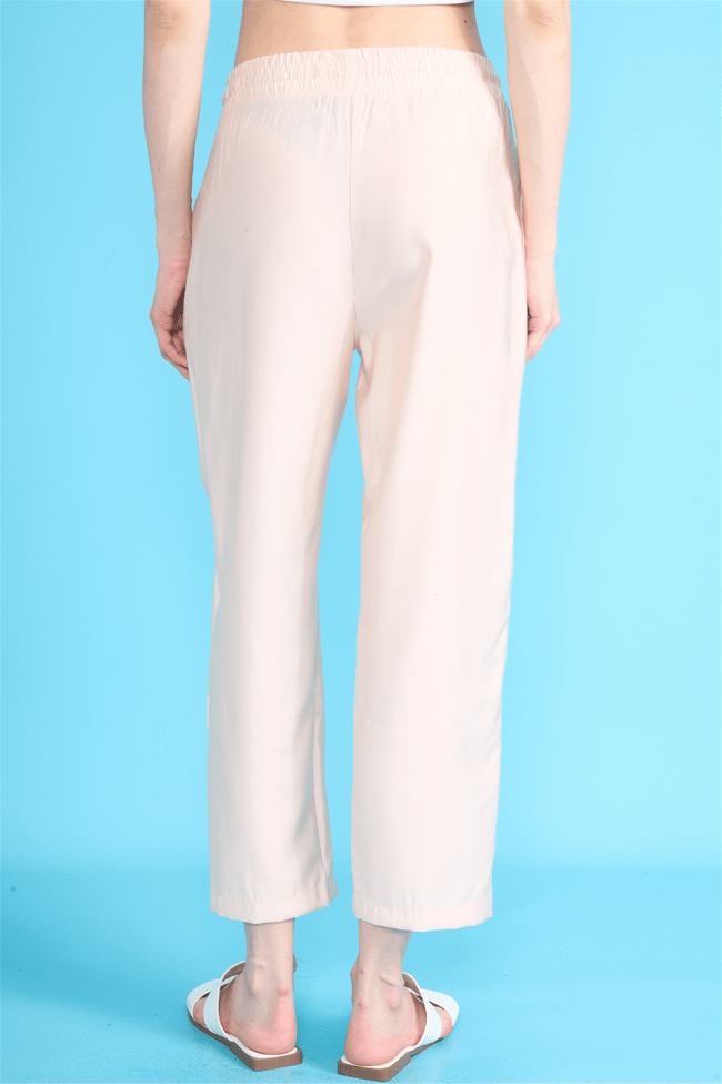 Fithit 7883 Bayan Geniş Paça Tencel Pantolon Bej