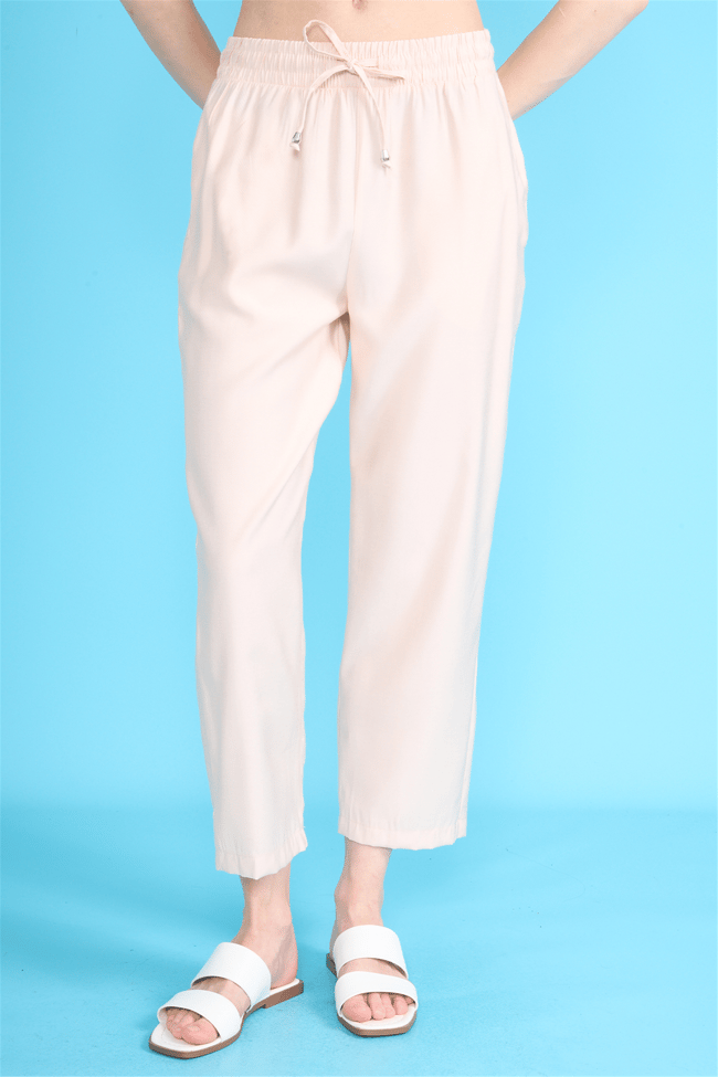 Fithit 7883 Bayan Geniş Paça Tencel Pantolon Bej
