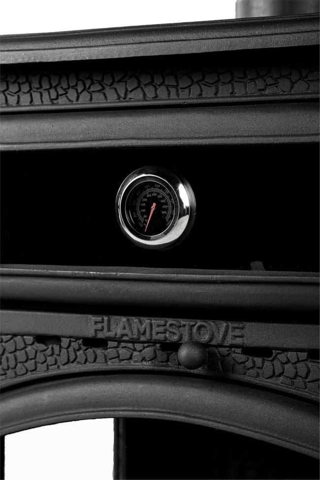 FLAME STOVE Sirius 3 camlı yan kapaklı Fırınlı Şömine Soba (11YK) / MAŞA TAKIMI HEDİYELİ