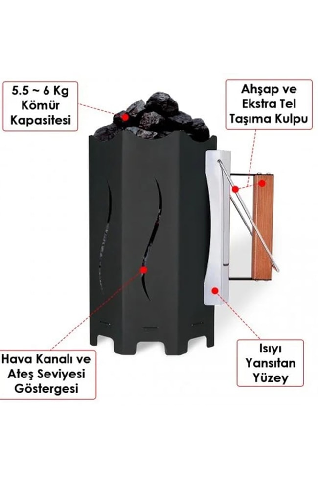 Grillmate Büyük Boy Tutuşturma Bacası (39 cm Yükseklik, 25 cm Çap)
