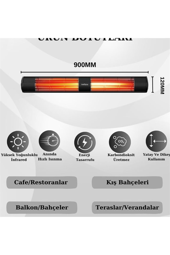 Hottable Classic Duvar Tipi Dış Mekan İnfrared Isıtıcı 4000 Watt