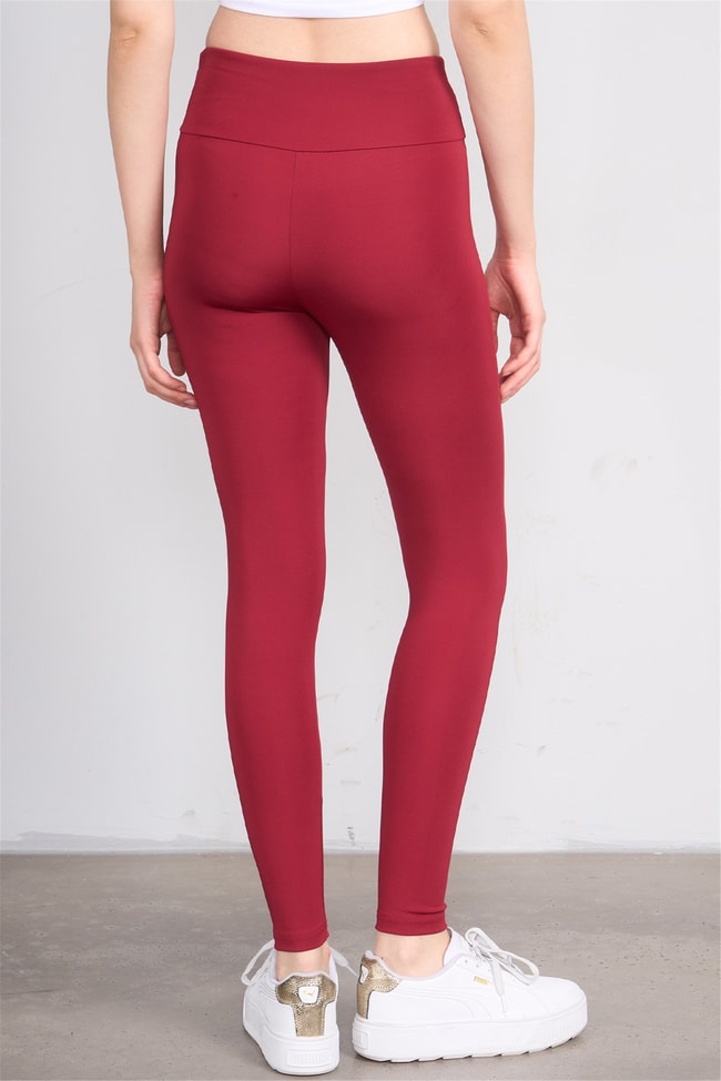 Jeneric Y26 21364 Bordo Kadın Dar Paca Tayt S-Xl