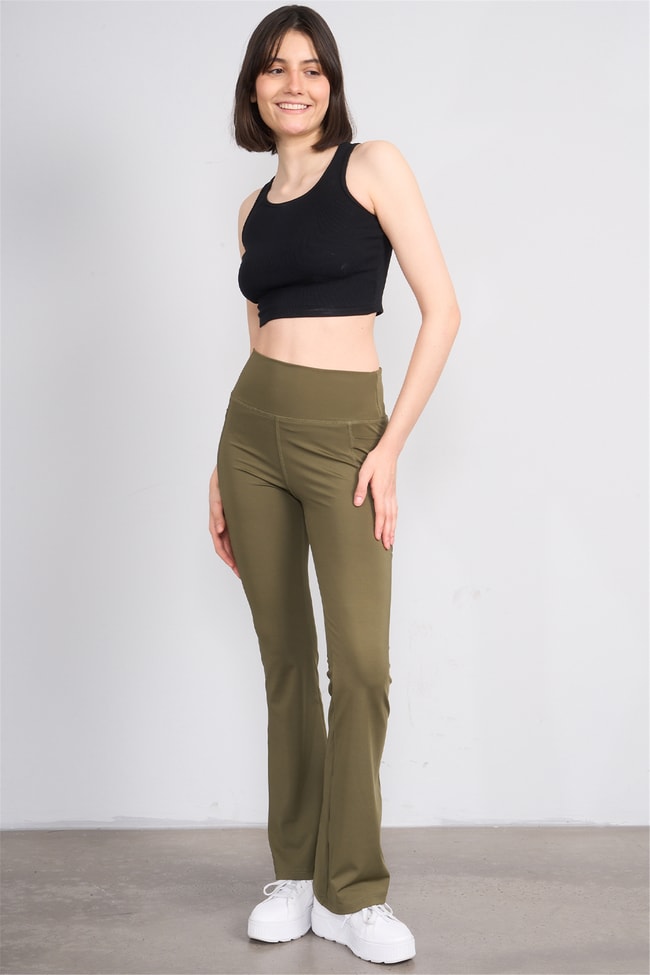 Jeneric Y26 21299 Haki Kadın İspanyol Tayt S-Xl