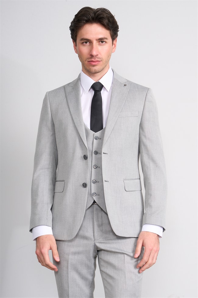 Kagi Vizon Erkek Pamuk Polyester Parma Yelekli Takım