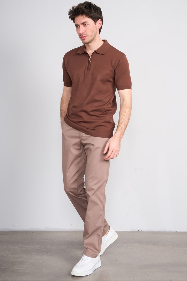Kagi Y26 Toledo Keten Pantolon Kahverengi