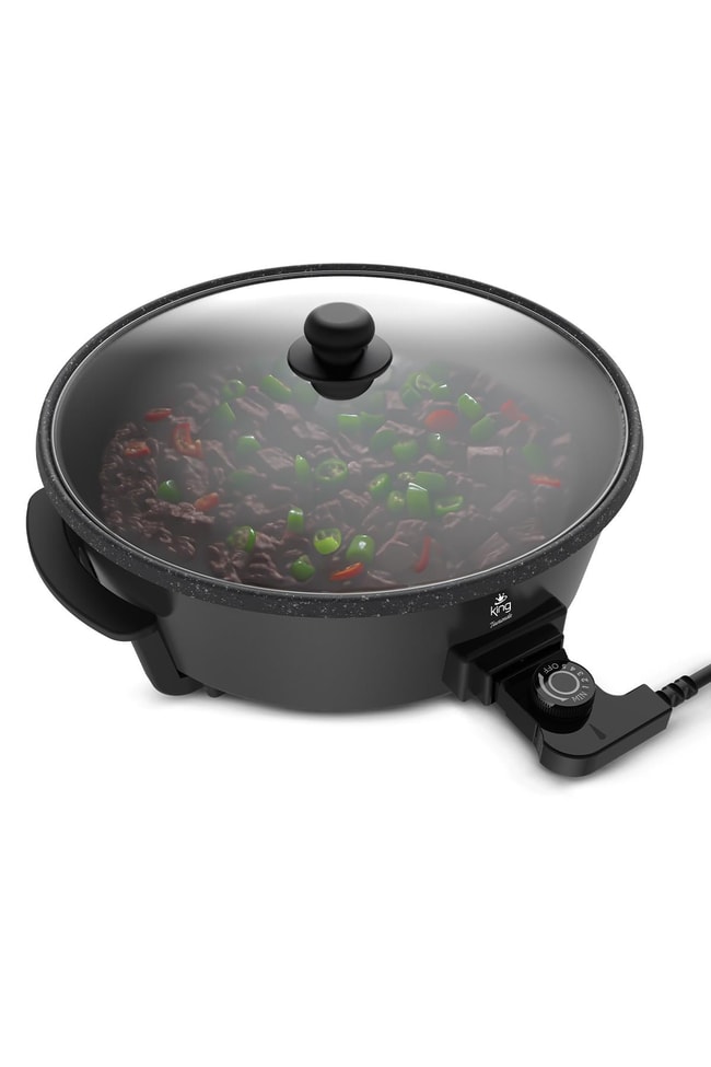 King K2101 Tavazade Electric Multifunctional Pizza Pan Black