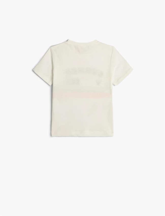 Koton 4Smb10155Tk 010 Ekru Erkek Bebek Jersey Kısa Kollu T-Shirt