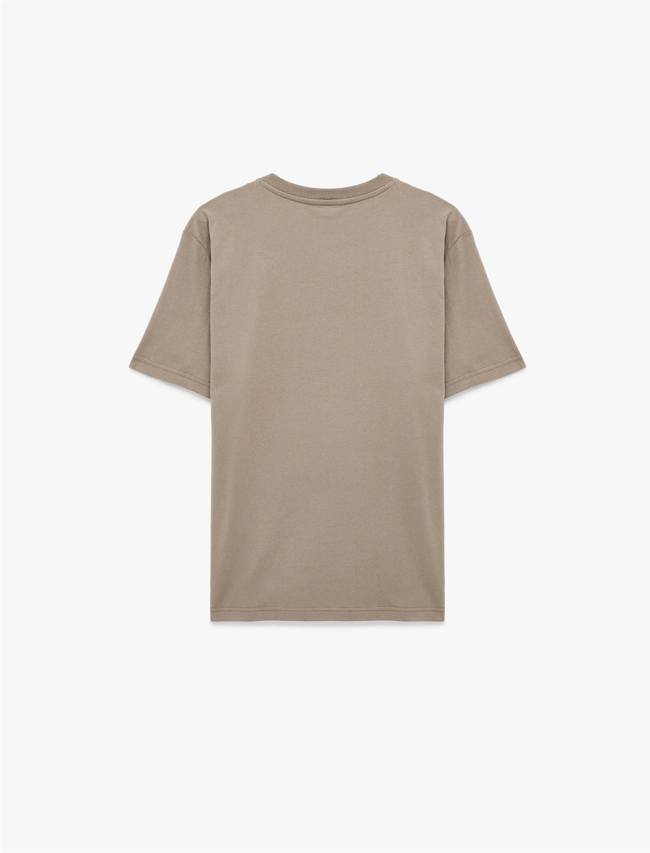 Koton 6Sam10028Mk 545 Kahverengı Erkek Jersey Kısa Kollu T-Shırt