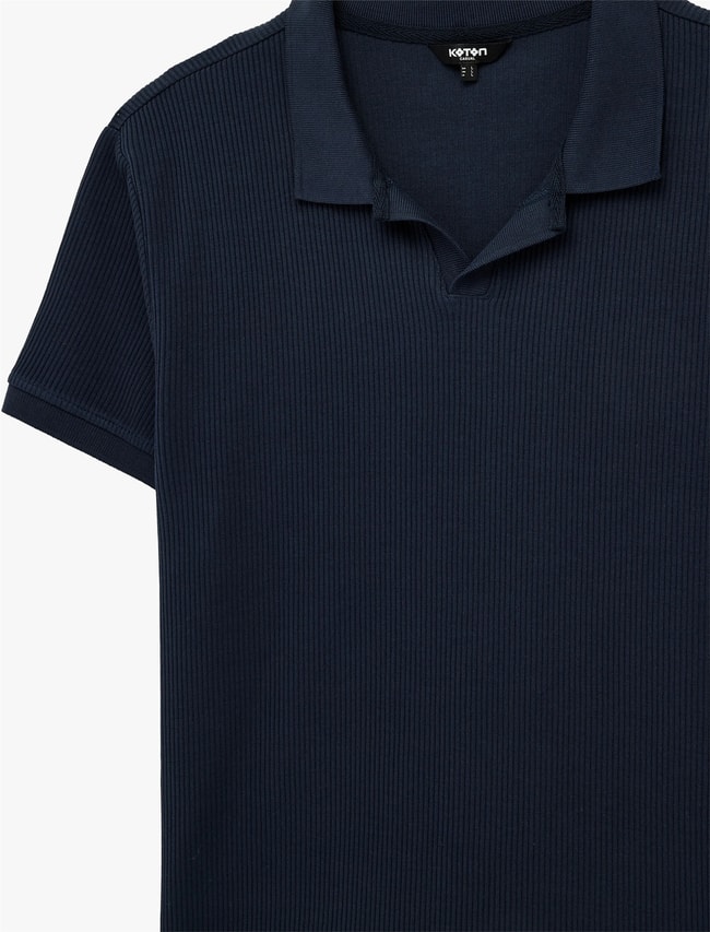 Koton 6Sam10068Mk 725 Lacıvert Erkek Jersey Kısa Kollu Polo T-Shırt
