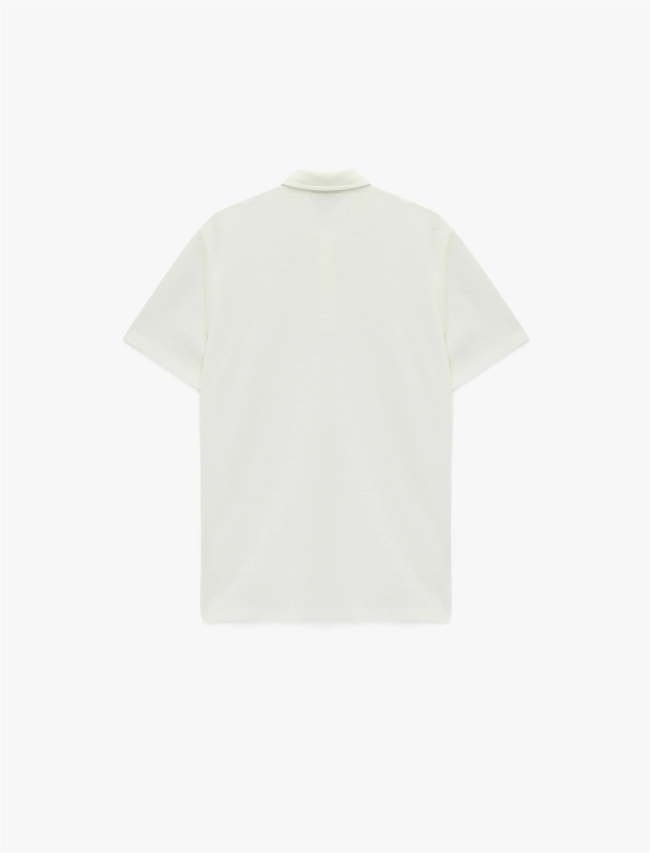 Koton 6Sam10071Mk 000 Beyaz Erkek Jersey Kısa Kollu Polo T-Shırt