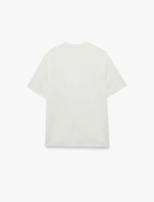 Koton 6Sam10511Mk 010 Ekru Erkek Jersey Kısa Kollu Basıc T-Shırt