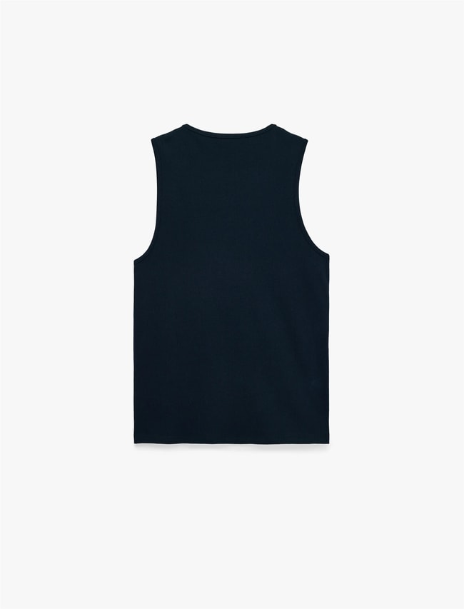 Koton 6Sam30006Mk 716 Lacıvert Erkek Jersey Kolsuz T-Shırt