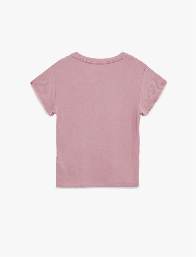 Koton Y26 6Sak50019Ek 276 Pembe Kadın Jersey Kısa Kol T-shirt