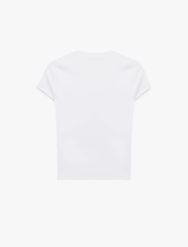 Koton Y26 6Sal10003Ik 010 Ekru Kadın Jersey Kısa Kol T-shirt