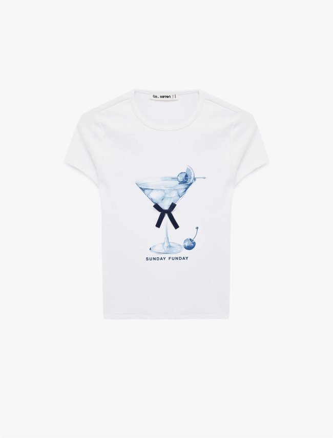 Koton Y26 6Sal10003Ik 010 Ekru Kadın Jersey Kısa Kol T-shirt