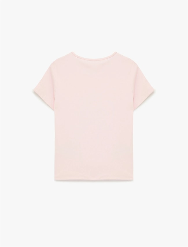 Koton Y26 6Sal10047Ik 252 Pembe Kadın Jersey Kısa Kol T-shirt