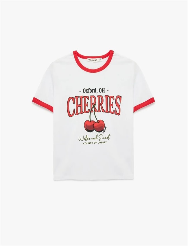 Koton Y26 6Sal10057Ik 010 Ekru Kadın Jersey Kısa Kol T-shirt