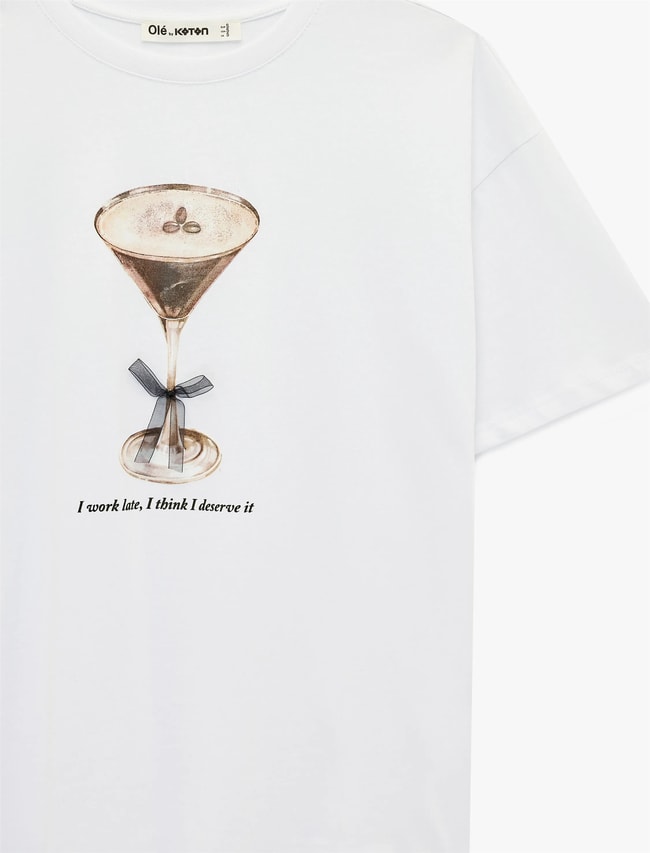 Koton Y26 6Sal10073Ik 010 Ekru Kadın Jersey Kısa Kol T-shirt