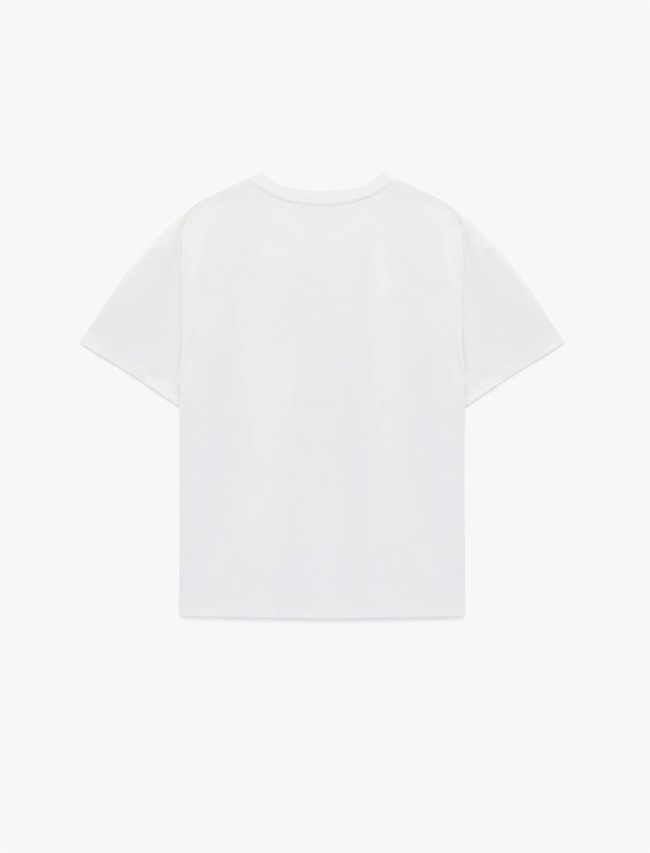 Koton Y26 6Sal10073Ik 010 Ekru Kadın Jersey Kısa Kol T-shirt
