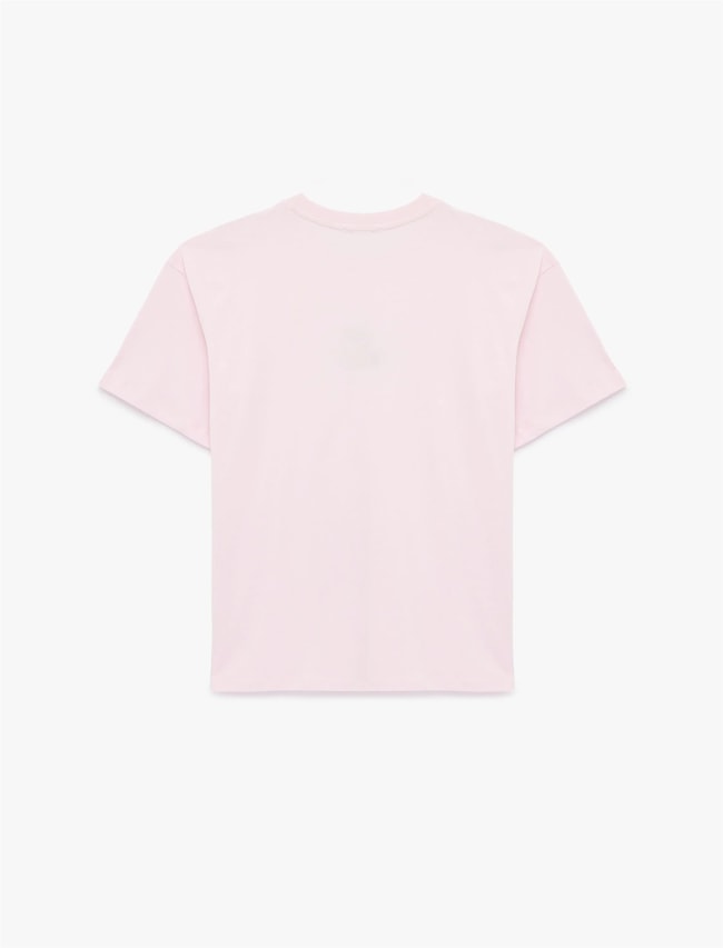 Koton Y26 6Sal10074Ik 265 Pembe Kadın Jersey Kısa Kol T-shirt