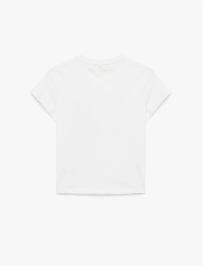 Koton Y26 6Sal10076Ik 010 Ekru Kadın Jersey Kısa Kol T-shirt