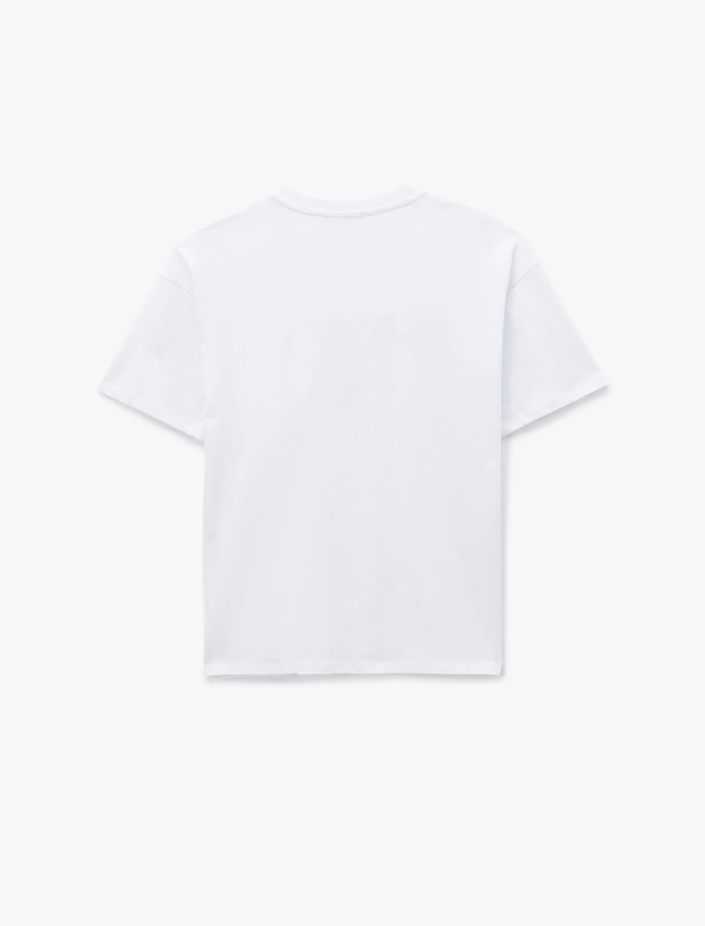 Koton Y26 6Sal10087Ik 010 Ekru Kadın Jersey Kısa Kol T-shirt