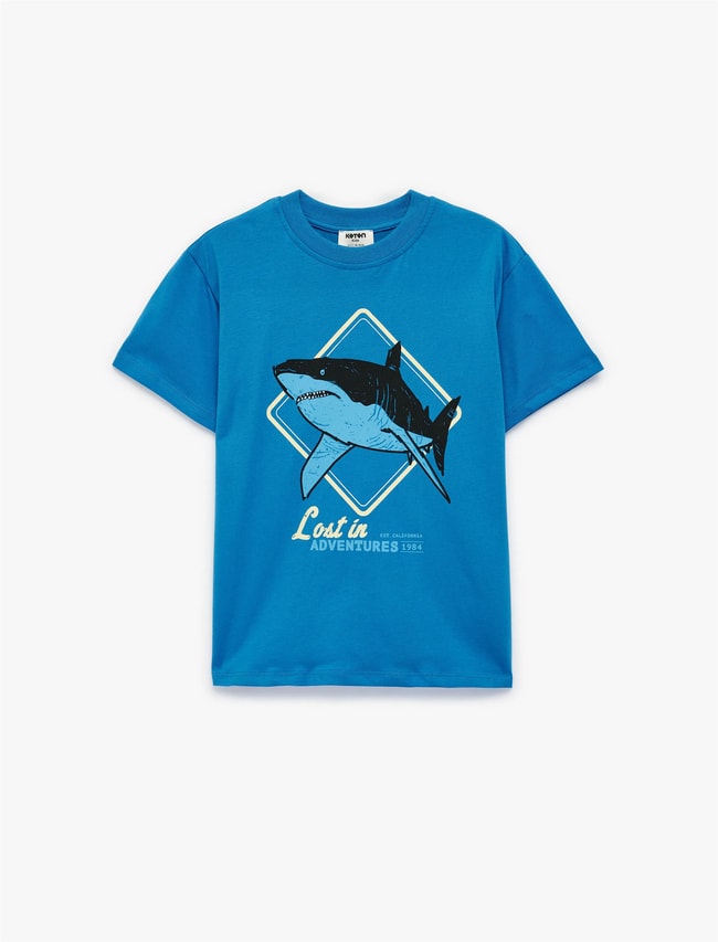 Koton Y26 6Skb10067Tk 704 Lacivert Erkek Çocuk Jersey Kısa Kol T-Shirt