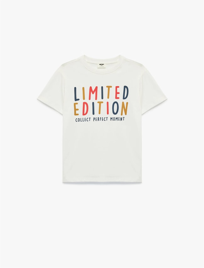Koton Y26 6Skb10151Tk 010 Ekru Erkek Çocuk Jersey Kısa Kol T-Shirt