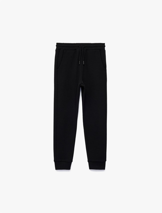 Koton Y26 6Skb40035Tk 999 Siyah Erkek Çocuk Jersey Eşofman Tek Alt