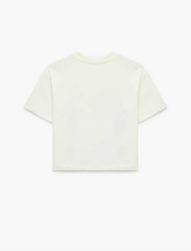 Koton Y26 6Skg10104Ak 010 Ekru Kız Çocuk Jersey Kısa Kol T-Shirt