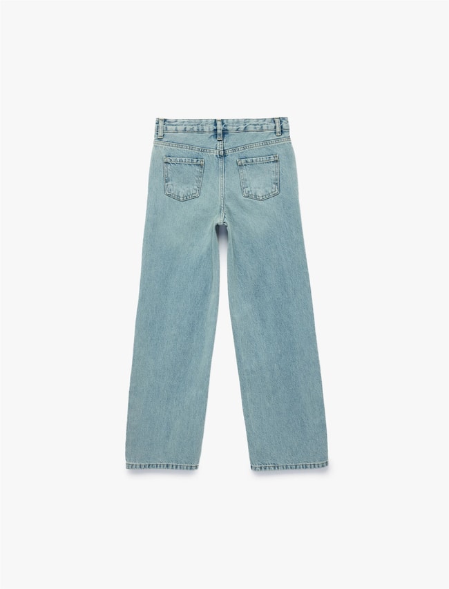 Koton Y26 6Skg40030Ad Lın Lıght İndigo Kız Çocuk Denim Pantolon