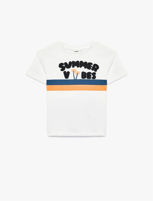 Koton Y26 6Smb10039Tk 010 Ekru Erkek Bebek Jersey Kısa Kol T-Shirt