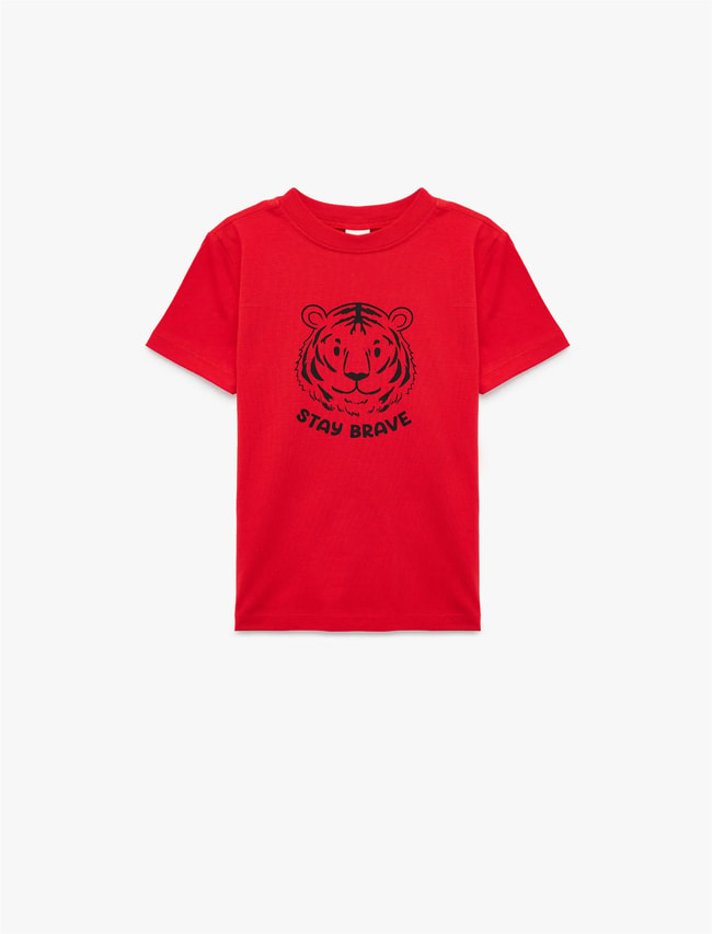 Koton Y26 6Smb10041Tk 411 Kırmızı Erkek Bebek Jersey Kısa Kol T-Shirt