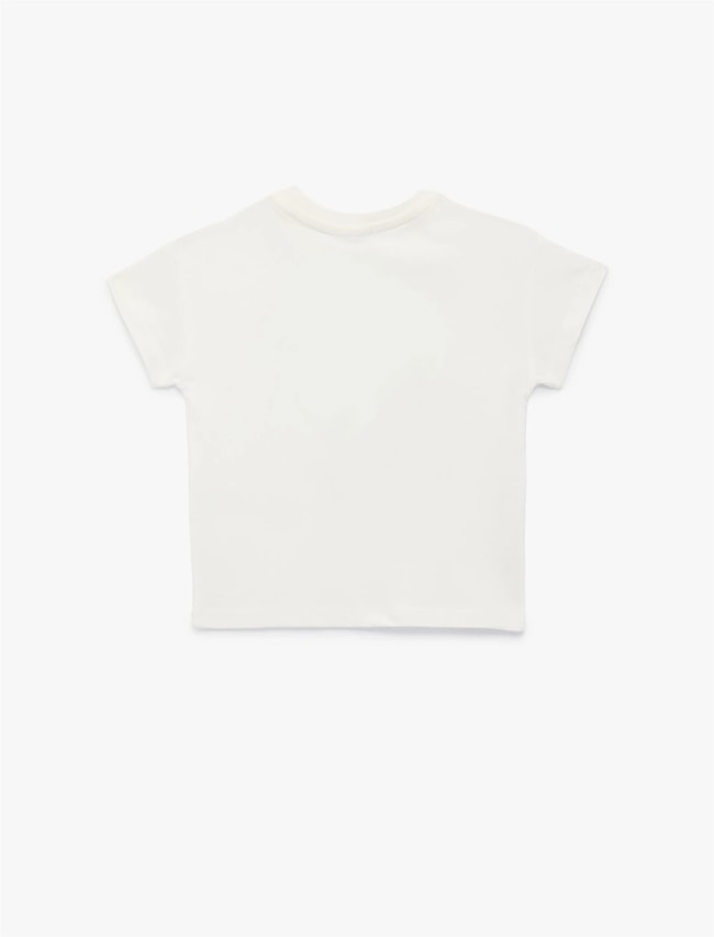 Koton Y26 6Smg10027Ak 010 Ekru Kız Bebek Jersey Kısa Kol T-Shirt