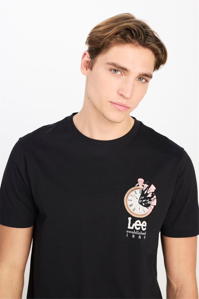 Lee L2510322 001 Black Erkek Regular Fıt Grafık Baskılı T-Shırt
