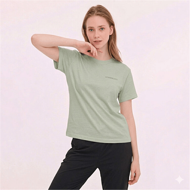 Lumberjack A10206346312010 6M Wb 11Ct122 6Fx Yesıl Kadın Kısa Kollu T-Shırt
