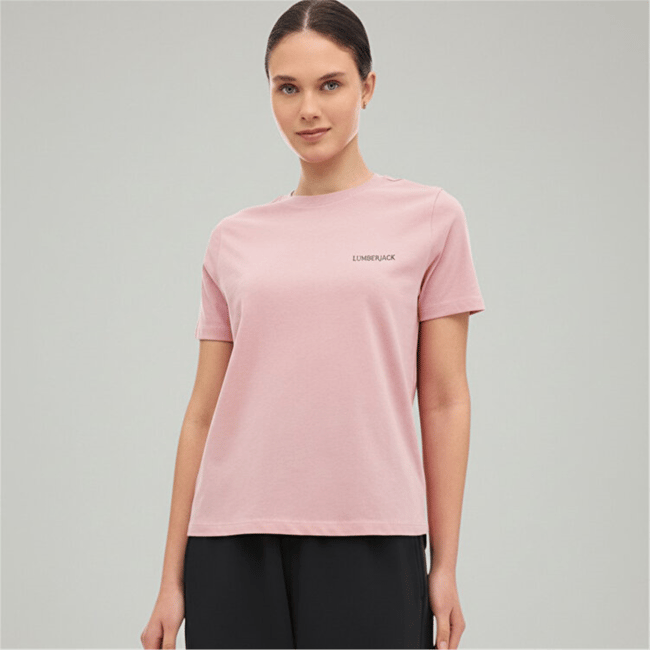 Lumberjack A10220391510010 6M Wb 11Ct122 6Fx Pastel Pembe Kadın Kısa Kollu T-Shırt